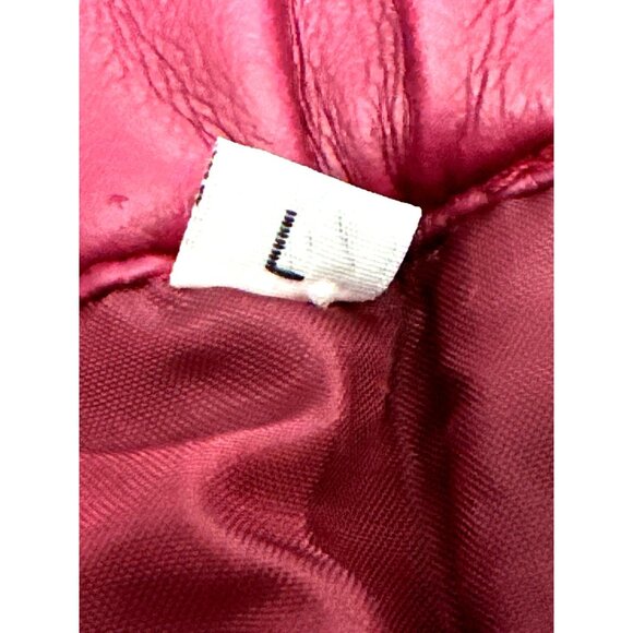 CCC Vintage Burgundy Faux Leather Pencil Skirt Decorative Button Liner Size Larg - Picture 6 of 7